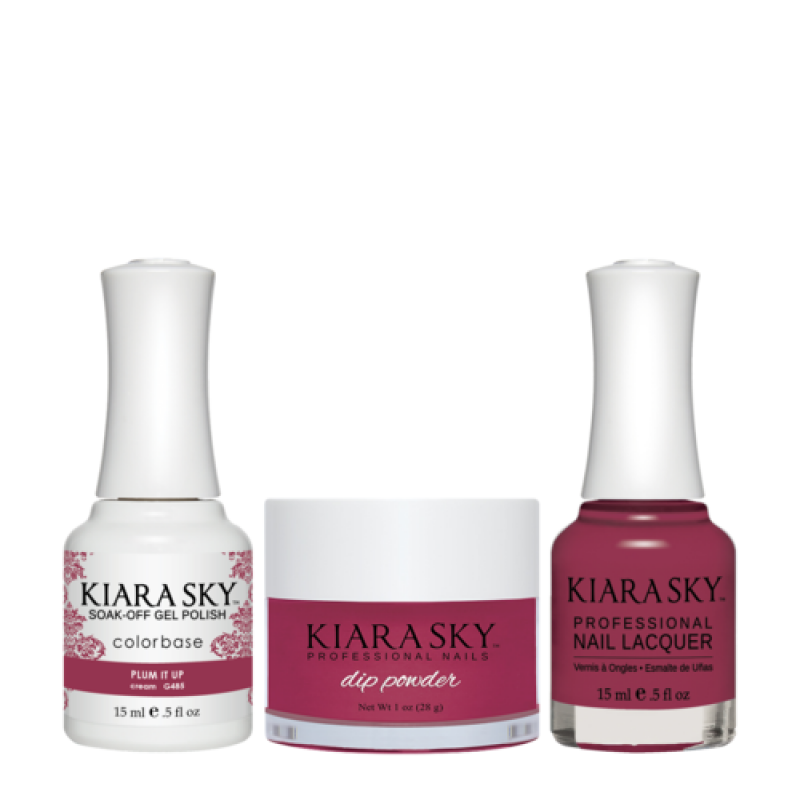 KIARA SKY 3in1 (Dipping Powder + Gel Polish + Nail Lacquer) - DGL 485, Plum It Up